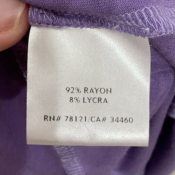 EILEEN FISHER Purple Jersey Knit Dress Cutout Keyhole Sleeveless Sz Med - Picture 5 of 7